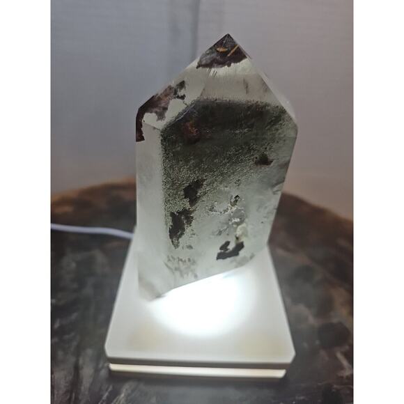 1.73LB Natural Green Ghost Phantom Quartz Crystal Obelisk Wand Point Healing. - Picture 7 of 16